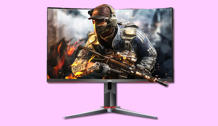 AOC27寸高清孤形顯示器，75HZ-1080P